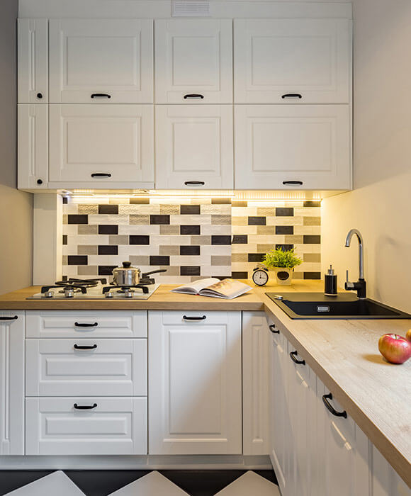 white cabinet kitchen